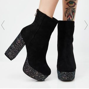 Dolls Kill Glitter Platform Boots